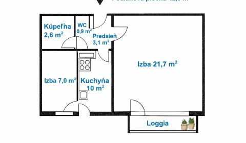 Príjemný 2 izbový byt s loggiou v obľúbenej časti Ružinova