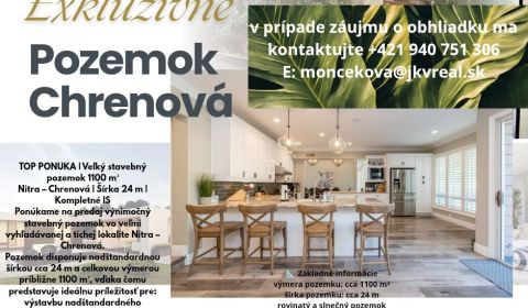 TOP PONUKA:Veľký stavebný pozemok v elitnej lokalite Chrenová
