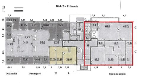 Prenájom obchodno-kancelárskeho priestoru  83 m2 