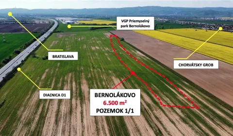 Bernolákovo 6.500 m2 – ORNÁ PÔDA s investičným potenciálom 