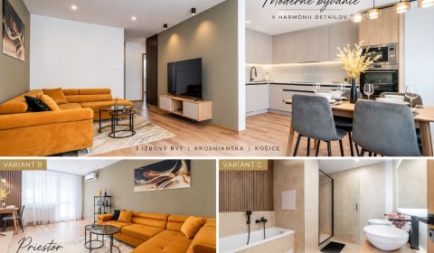 Krosnianska - NOVÁ REKONŠTRUKCIA +KLÍMA 3 iz. byt., KR. 70 m2 + loggia