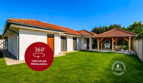 NOVÝ rodinný dom s VEĽKOU ZÁHRADOU a PRESTREŠENOU TERASOU