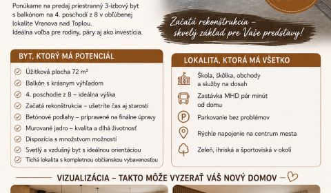 Trojka s balkónom na Lúčnej