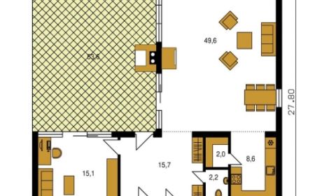 Na predaj výnimočný átriový rodinný dom s dvojgarážou v obci Dolná Seč