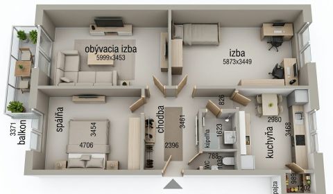 3 IZBOVÝ VEĽKOMETRÁŽNY BYT NA KLOKOČINE