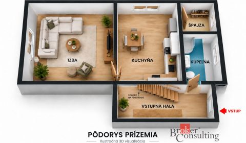NA PRENÁJOM: 2-izbový byt v rodinnom dome s parkovaním – SNV
