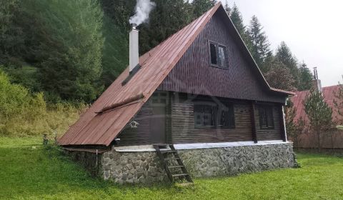 Zariadená chata s krbom pri lese v Rajeckej Lesnej