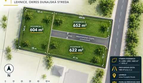 Stavebný pozemok  – Lehnice - Masníkovo - 652 m²