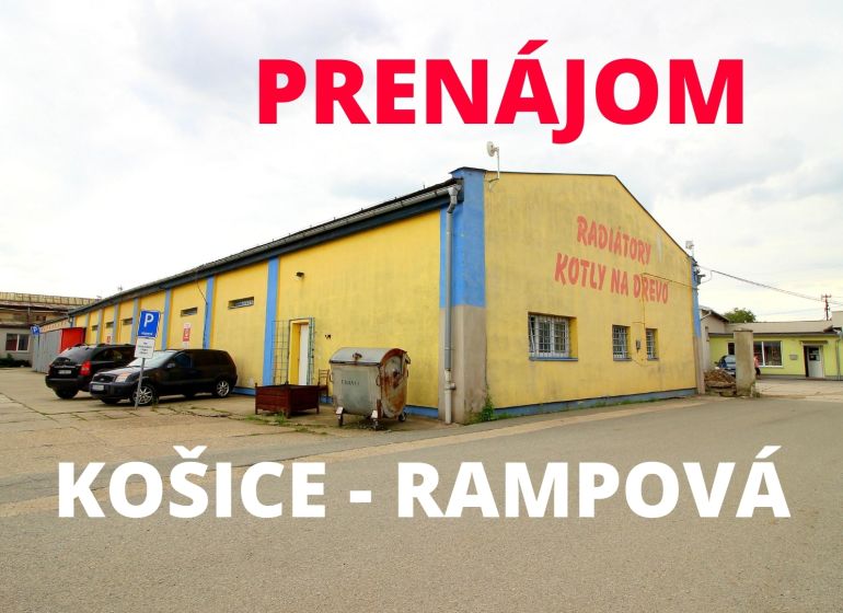 PRENAJATÉ - 2 x 200 m² SKLADOVÝ PRIESTOR, RAMPOVÁ, KE - PRENÁJOM Skladový priestor Košice, Rampová