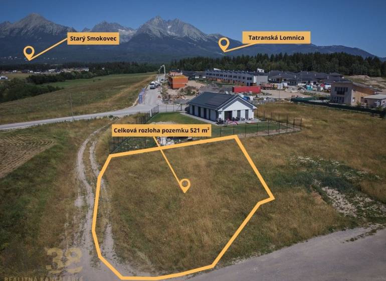 Stavebný pozemok v skvelej lokalite pod Tatrami - Pozemok na bývanie s výhľadom na Tatry, v Mlynici, veľkosť 521 m².