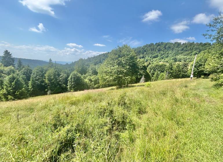 Predaj pozemku pri lyžiarskom stredisku v intraviláne Oščadnica - Krajina pri lese s výhľadom na pohoria v Oščadnici, lokalita Dedovka, pozemky - bývanie.