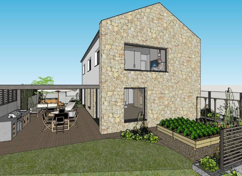 NA PREDAJ 5i rekreačný RD | Pekná cesta | Lesopark Rača  - Rodinný dom na Peknej ceste v Bratislava - Rača s terasou a vonkajšou kuchyňou.