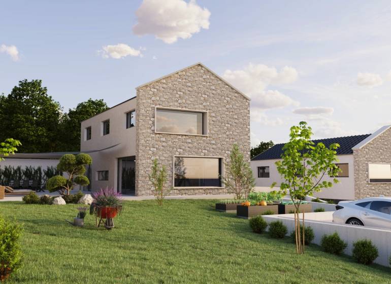 PREDAJ 5i rekreačný RD | Pekná cesta | Lesopark Rača  - Rodinný dom na Peknej ceste v Bratislave - Rači s kamenným obkladom a upravenou záhradou.