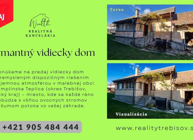 Vidiecky dom v Zemplínskej Teplici - Na predaj vidiecky rodinný dom na Okružnej v Zemplínskej Teplici s priestrannou záhradou.