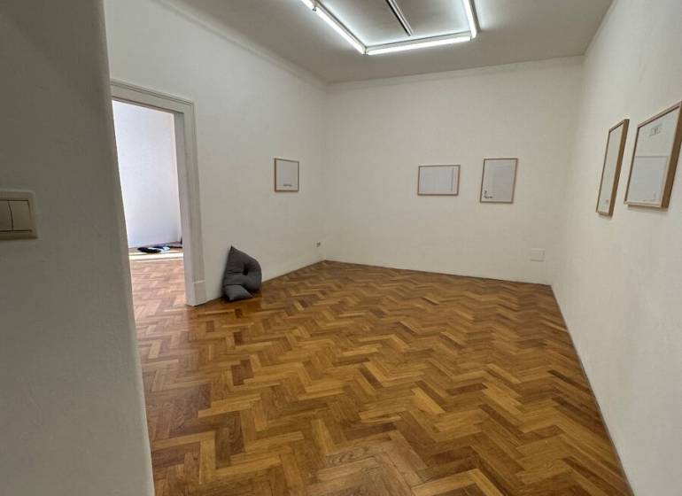 3,5 izb. byt v priamo centre Bratislavy na pešej zóne - Chodba v 4-izbovom byte s bielymi stenami a podlahou s dreveným dekorom.