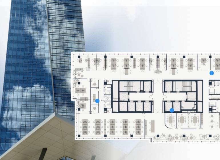 Administratíva 340m2, NIVY TOWER, Mlynské Nivy - Sklenený mrakodrap v Bratislave - Nivy, Mlynské nivy, vedľa plán kancelárií.