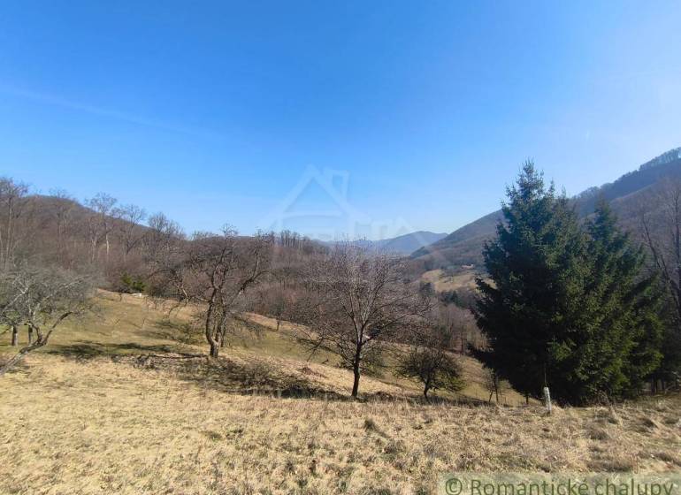 Krásny slnečný pozemok v Novej Bani - Prírodná krajina v okolí Nová Baňa so stromami a kopcami na Záhradách.