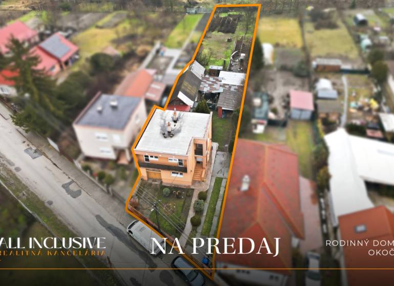 Na predaj 4-izb. rodinný dom s garážou, Okoč - Letecký pohľad na rodinný dom v Okoči, Veľký Meder. Na predaj.