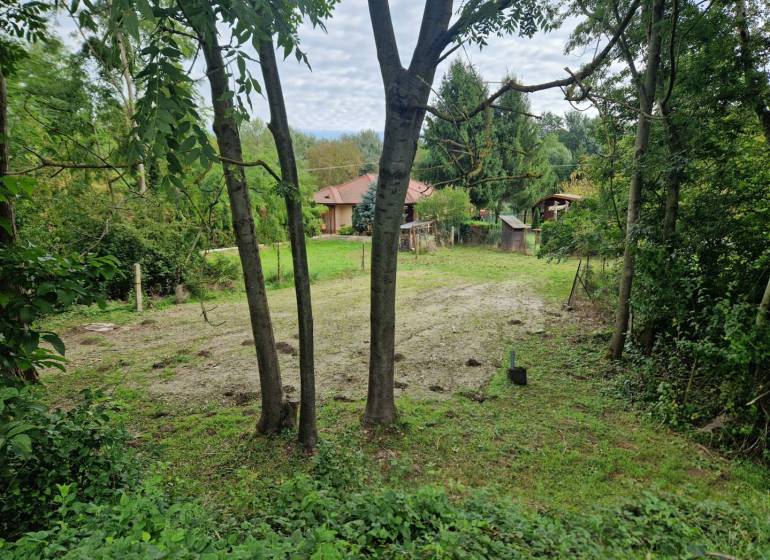Na predaj rekreačný pozemok pri Dunaji - Gabčíkovo - Zeleň a dom obklopený stromami v Gabčíkove, vhodné na pozemky - bývanie.