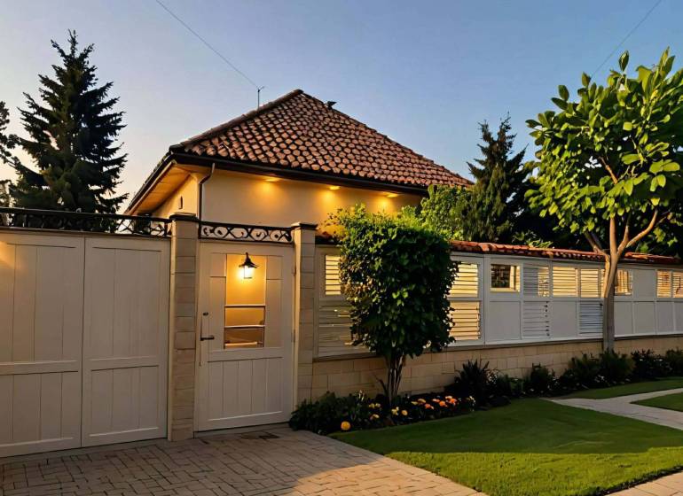 ☎️ 0918197701- Na predaj starší rodinný dom vhodný na kompletnú presta - Rodinný dom v Dunajskom Klátove, obklopený zeleňou a jasným osvetlením v podvečer.