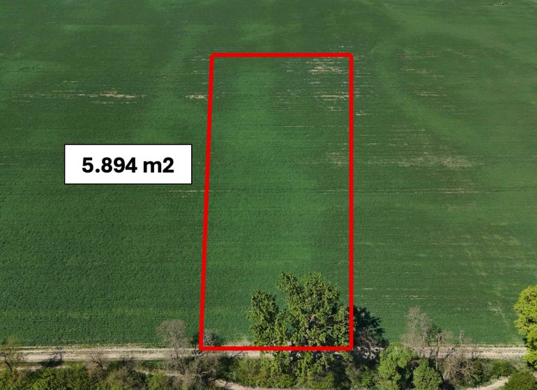 Trhovište – 5.894 m2 POZEMOK na mobilný dom so stavebným potenciálom  - Rekreačné pozemky v Trhovišti, zelená plocha o rozlohe 5.894 m² s cestou.
