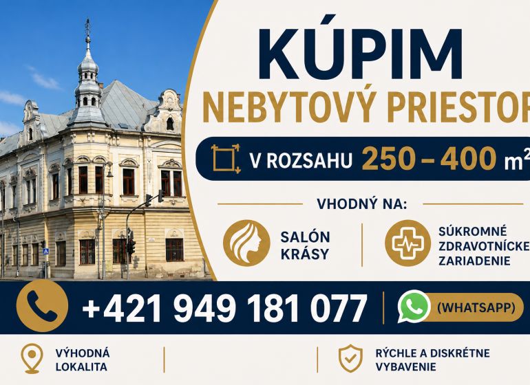 Kúpim nebytový priestor s rozlohou 250 – 400 m². - Historická budova v Lučenci vhodná pre obchodné priestory s rozlohou 250-400 m².
