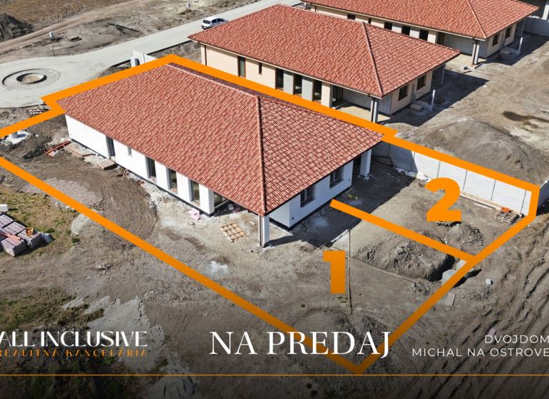 Na predaj 4-izb.dvojdom - novostavba,Michal na Ostrove - Rodinný dom v Michali na Ostrove, dvojdom so škridlovou strechou na predaj.