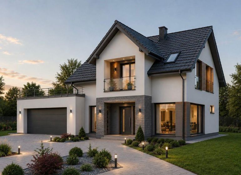 Stavebný pozemok v Moravanoch nad Váhom (418 m²) - Rodinný dom so záhradou v Moravanoch nad Váhom, pozemky - bývanie, večerná atmosféra.