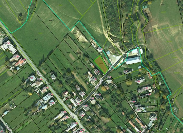 Stavebný pozemok obec Svinia – 751m2 - Mapa pozemkov na Dudkovskej ulici v obci Svinia, vhodných na bývanie.