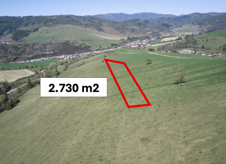 Čierny Balog – 2.730 INVESTIČNÝ pozemok v podiele 1/1 - Poľnohospodárske a lesné pozemky Čierny Balog, rozloha 2 730 m² medzi malebnými kopcami.