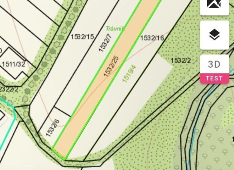 Predaj pozemku na bývanie, Žilina - Mapa Lysice s detailom parcely na Pozemky - bývanie, označená zelenou farbou.