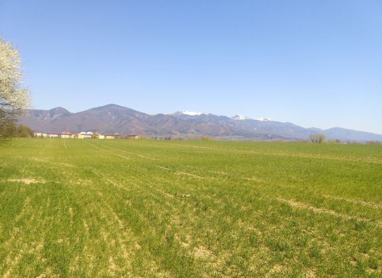 MARTIN-Slnečné Lány pozemok na developerské a komerčné účely 11 129m2 - Rozľahlé zelené pozemky s pohorím v pozadí, ideálne pre bývanie v prírode.