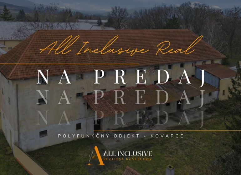 AREÁL | SKLAD | VÝROBNÁ HALA | KOVARCE | TOPOĽČANY - Polyfunkčný objekt na predaj v meste Kovarce na Hlavnej ulici, výrobné priestory.