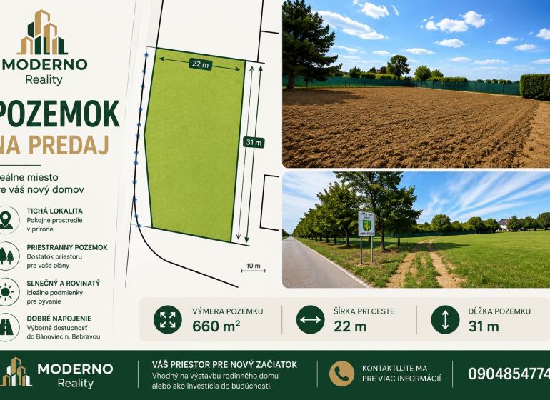NA PREDAJ – rovinatý stavebný pozemok v Pravoticiach | 660 m² - Pozemok na predaj v Pravoticiach, ideálny pre bývanie, tichá lokalita, dobré napojenie.