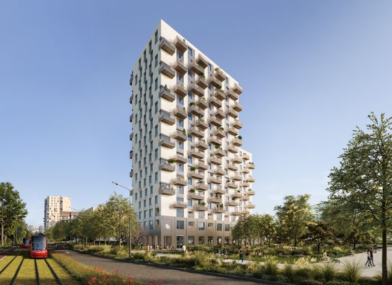 2-izbový byt s balkónom,  Brenner – Residence, Ružinov - Moderná bytová výstavba na Mlynských Nivách v Bratislave-Ružinove, vedľa električkovej trate.