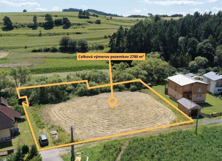 Pozemok pre Samostatné rodinné domy / Dvojdomy / Radovú zástavbu  - Pozemky - bývanie pri Poprade s rozlohou 2780 m², obklopené prírodou a domami.