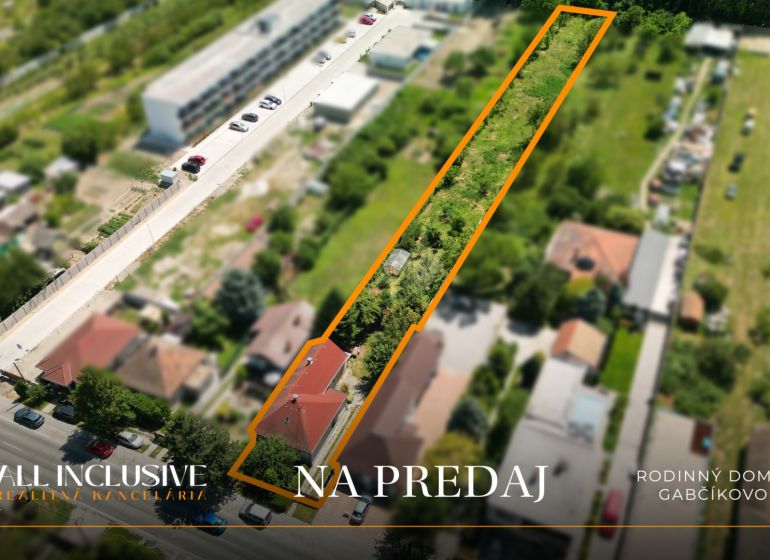 Na predaj 3-izb. rod. dom na veľkom pozemku, Gabčíkovo - Letecký pohľad na rodinný dom v Gabčíkove s dlhým pozemkom na predaj.