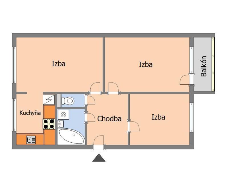 PREDANÉ-NA PREDAJ 3 IZB.ZARIADENÝ BYT, 72 m², TERASA, ŠAFÁRIKOVA - 3BT_Šafárikova_KE.jpg