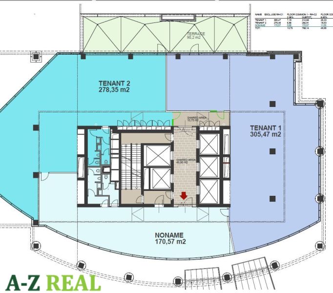 Prenájom kancelárii v objekte myhive Polus Tower I. a  II   - pôdorys 2np, 170m2.jpg