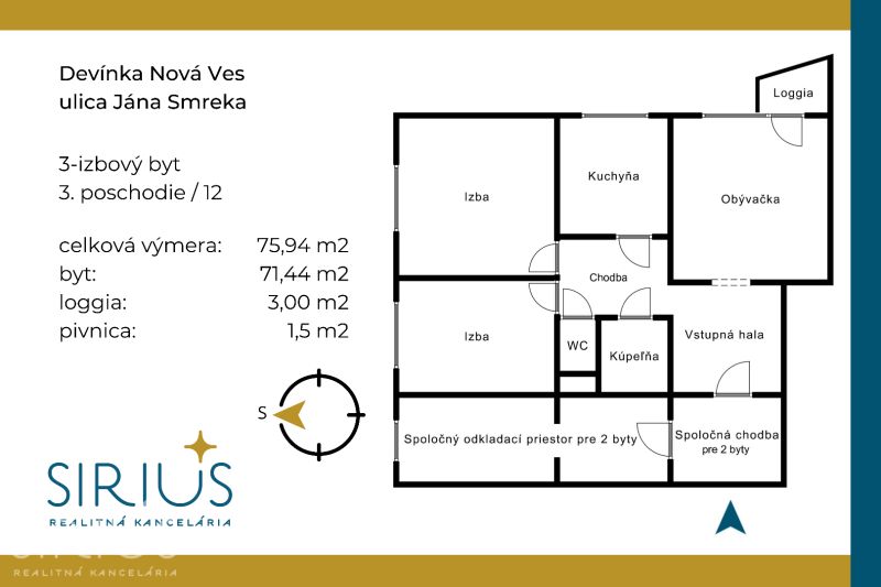 JÁNA SMREKA, 3-i byt, 76 m2 – nová komplet rekonštrukcia až do panelu - 4.png