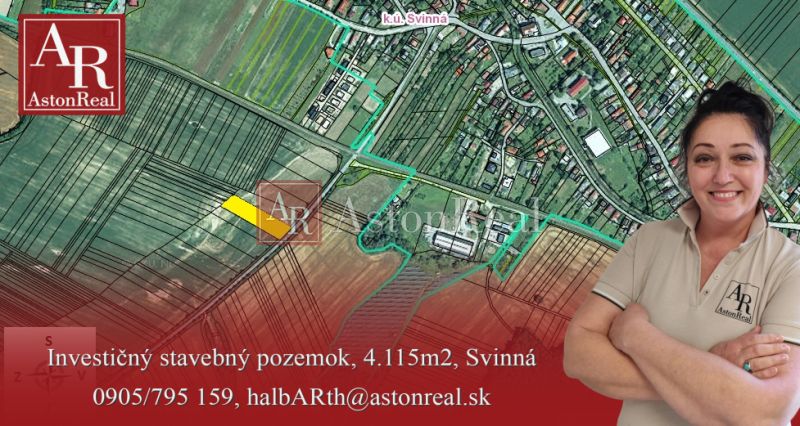 IBA U NÁS! Investičný stavebný pozemok 4.115m2, Svinná