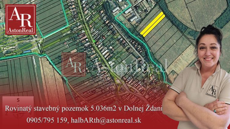 Rovinatý investičný stavebný pozemok 3.245m2 / 5.036m2, Dolná Ždaňa