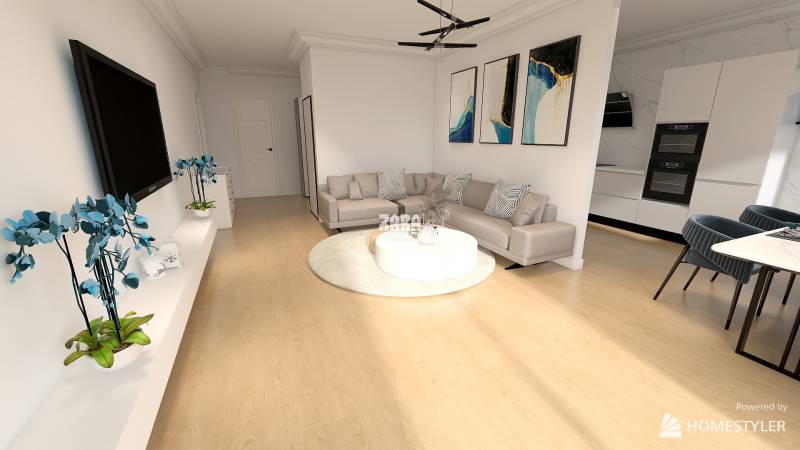 Vizualizácia obývacia izba + kuchyňa_ul. Lesnícka_ZARA reality