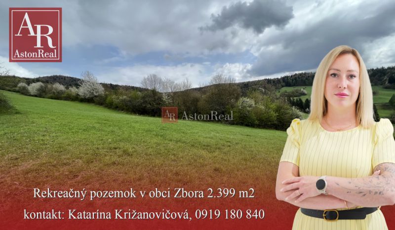 Rekreačný pozemok vo vyhľadávanej obci Zbora- 2.399m2