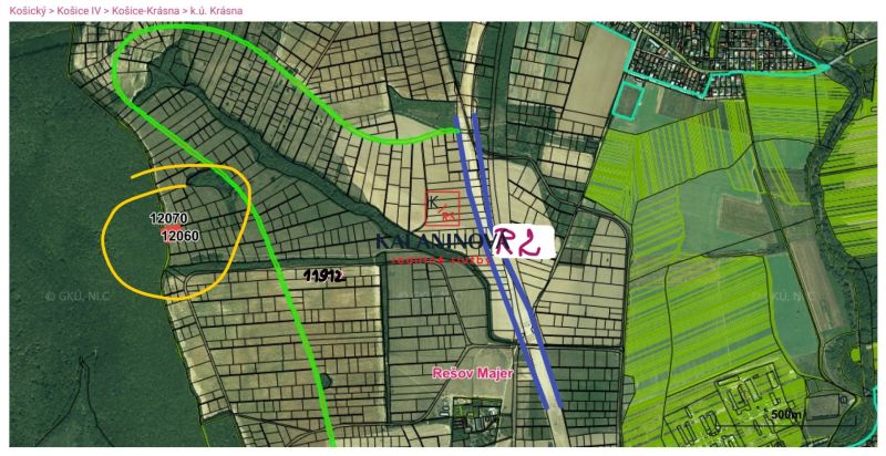 PREDANÉ EXKLUZÍVNE: investičný pozemok - p.č. 12060, Košice - KRÁSNA