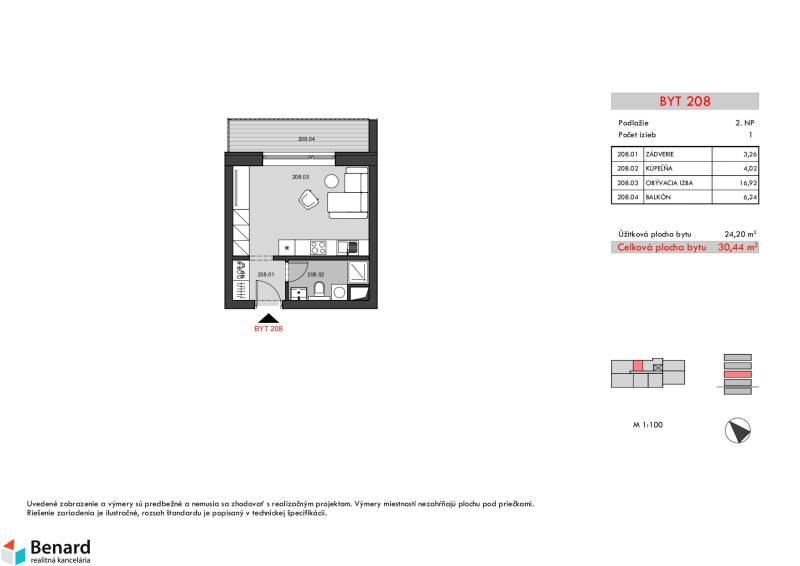 BD - RELAX, GARSÓNKA, 2. NP, 30,44 m2; PREDANÉ; - byt 208 garzónka.jpg