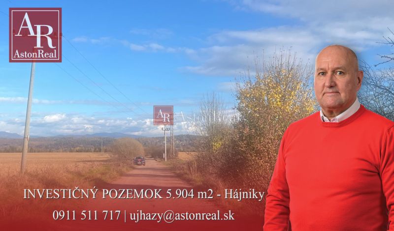POZEMOK vhodný na výstavbu, 5.904 m2, k.ú. Hájniky (Sliač)