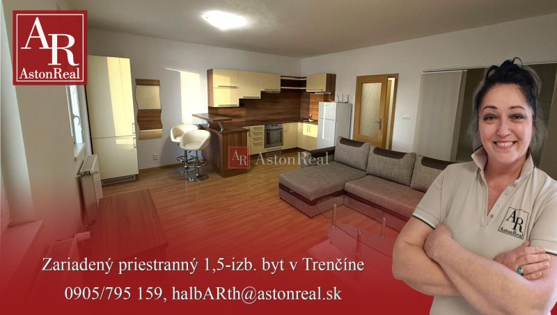 IBA U NÁS! Byt 1, 5 izb. byt, 41m2, balkón, zariadený, Východná, Trenčín
