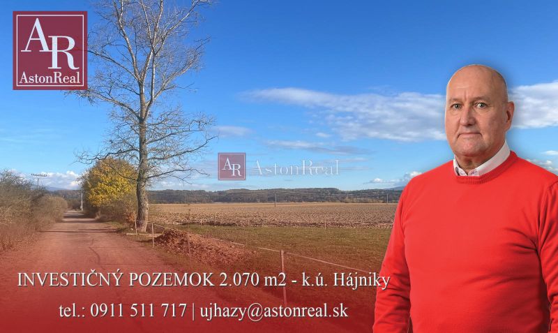 POZEMOK: 2.070 m2, k.ú. Hájniky (Sliač) možnosť výstavby
