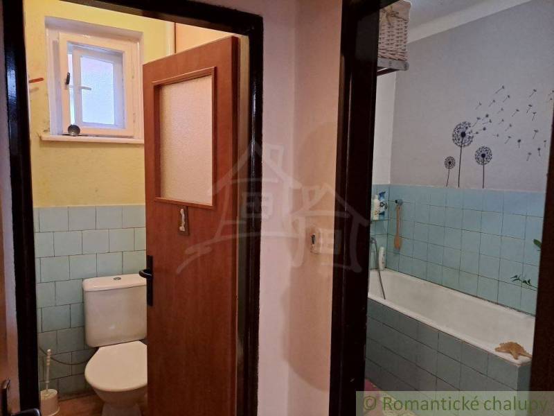 Rodinný dom, vhodný aj na podnikanie v Dolných Vesteniciach neďaleko P - Kúpeľňa a toaleta v rodinnom dome s retro kachličkami a dekoráciami.